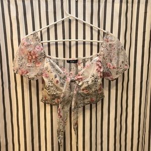 See through shirt , crop top , zips up from the side ,